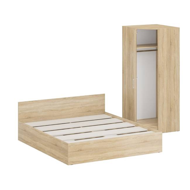 Кровать двуспальная 1800 с угловым шкафом Стандарт цвет дуб сонома Кровать двуспальная 1800 с угловым шкафом Стандарт цвет дуб сонома