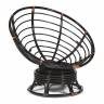 Кресло-качалка PAPASAN/ПАПАСАН w 23/01 B /с подушкой/ 115х78х104 см, Antique brown (античный черно-коричневый), ткань Оранжевый, С 23