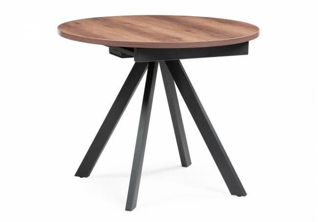 Стол деревянный Трейси 90(120)х90х75 дуб делано темный / черный Стол деревянный Трейси 90(120)х90х75 дуб делано темный / черный