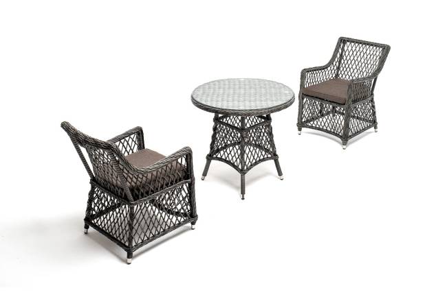 "Эспрессо - 80 L" обеденная группа плетеная, цвет графит "Эспрессо - 80 L" обеденная группа плетеная, цвет графит