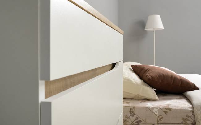 Мебель для спальни Муссон № 15 кровать на 1600 цвет белый/дуб эндгрейн элегантный, ортопед