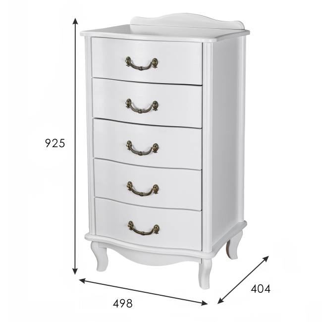 Комод Джульетта узкий 5 ящ., молочный дуб Л Комод Джульетта узкий 5 ящ., молочный дуб Л