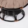 Кресло-качалка PAPASAN/ПАПАСАН w 23/01 B /с подушкой/ 115х78х104 см, Antique brown (античный черно-коричневый), экошерсть Коричневый, 1811-5