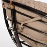 Кресло-качалка PAPASAN/ПАПАСАН w 23/01 B /с подушкой/ 115х78х104 см, Antique brown (античный черно-коричневый), экошерсть Коричневый, 1811-5