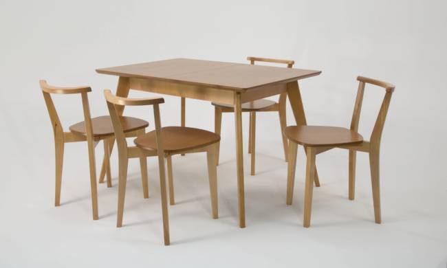 Стол Сканди 120 натур со стульями Франк натур