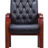 Стул руководителя Everprof Monaco Wood CF Экокожа Черный