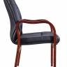 Стул руководителя Everprof Monaco Wood CF Экокожа Черный