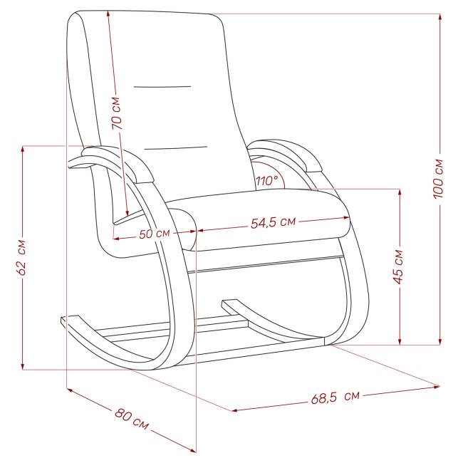 Кресло-качалка Leset Милано Венге текстура V28 желтый