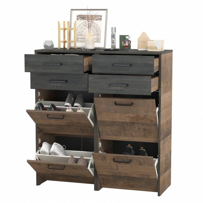 Две тумбы для обуви с двумя ящиками каждая Трувор цвет дуб гранж песочный/интра