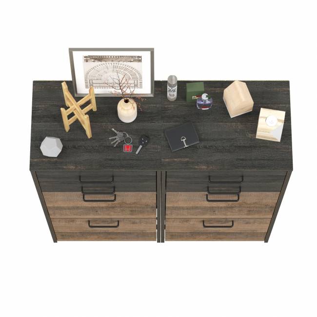 Две тумбы для обуви с двумя ящиками каждая Трувор цвет дуб гранж песочный/интра