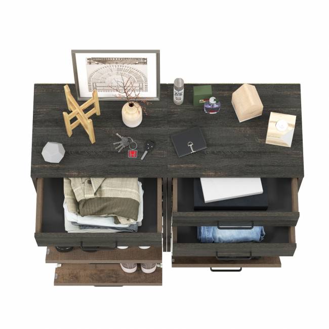 Две тумбы для обуви с двумя ящиками каждая Трувор цвет дуб гранж песочный/интра