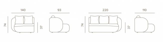Диван модульный с подушками Cosy Modular конопляный 3600х1100х740 мм