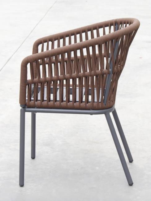 Кресло плетеное с подушками Favorita антрацит, темно-коричневый, темно-серый 560х600х805 мм