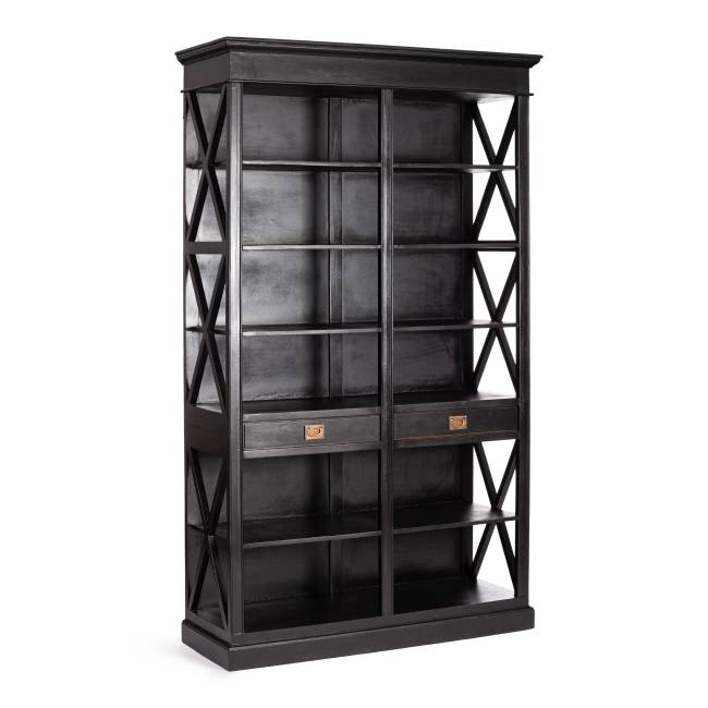 Библиотека Secret de Maison Блэк Лэйбл/Black Label (мод. DA-2379) массив манго/МДФ, 130х47х220см, черный черный дерево манго/мдф
