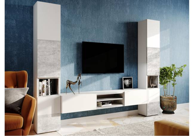 Лонгфорд белый / бетон светлый