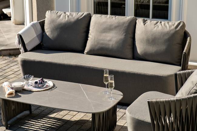 "Флоренция" лаунж-зона из искусственного ротанга, цвет графит