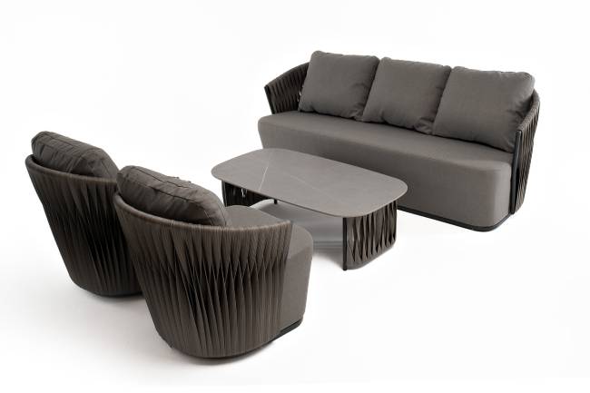 "Флоренция" лаунж-зона из искусственного ротанга, цвет графит