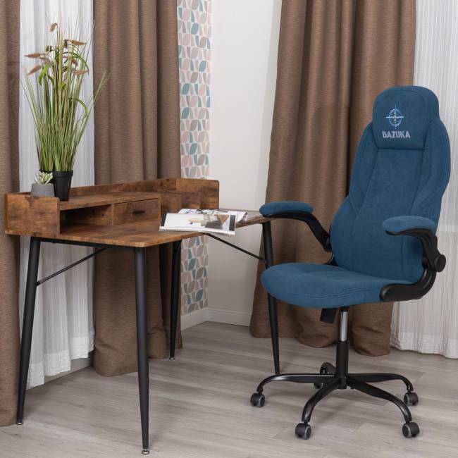 Кресло BAZUKA metalBL велюр, синий, 32 синий велюр