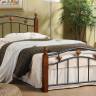 Кровать AT-126 дерево гевея/металл, 90*200 см (Single bed), красный дуб/черный красный дуб/черный дерево гевея/металл