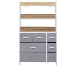 Комод Leset Ноа с полками 7 ящиков Белый Светло-серый