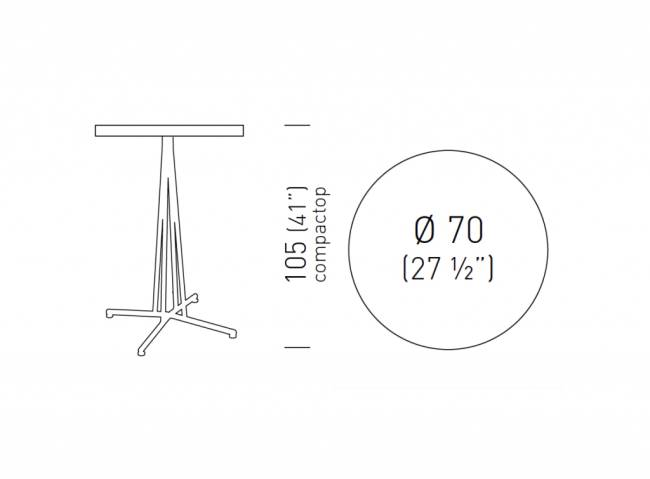 Cтол барный Bristol Ø700х1050 мм
