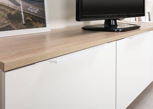 Тумба под ТВ 13.267.01 цвет белый шагрень/дуб сонома Тумба под ТВ 13.267.01 цвет белый шагрень/дуб сонома