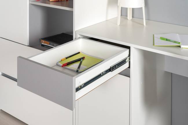 Стол рабочий со шкафом для одежды Торонто цвет белый шагрень/стальной серый Стол рабочий со шкафом для одежды Торонто цвет белый шагрень/стальной серый