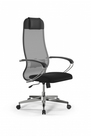 Кресло Sit 10 B1-111K - X2+UMF(X1) /Ub00/Wh00/K1cL(M09.B22.G18.W02), св.серый-черный