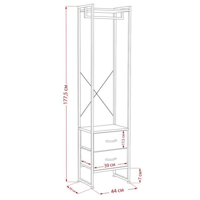 Комод Leset Ноа с вешалкой Белый Светло-серый Комод Leset Ноа с вешалкой Белый Светло-серый