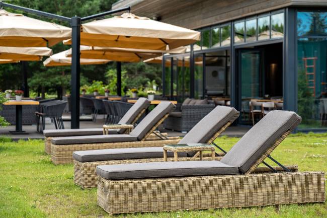 "Рим" шезлонг с подушкой, цвет соломенный