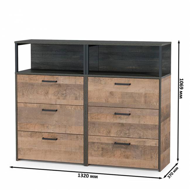 Два комода с ящиками Трувор цвет дуб гранж песочный/интра