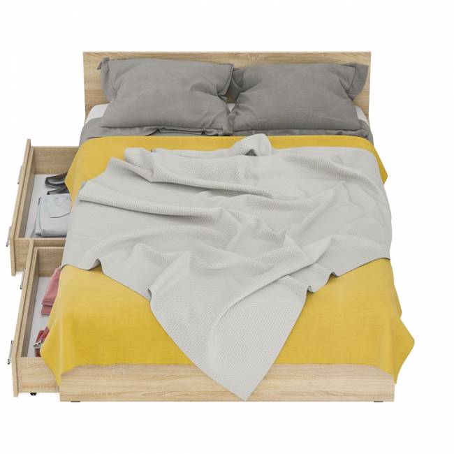 Кровать с ящиками Стандарт 1400 цвет дуб сонома Кровать с ящиками Стандарт 1400 цвет дуб сонома