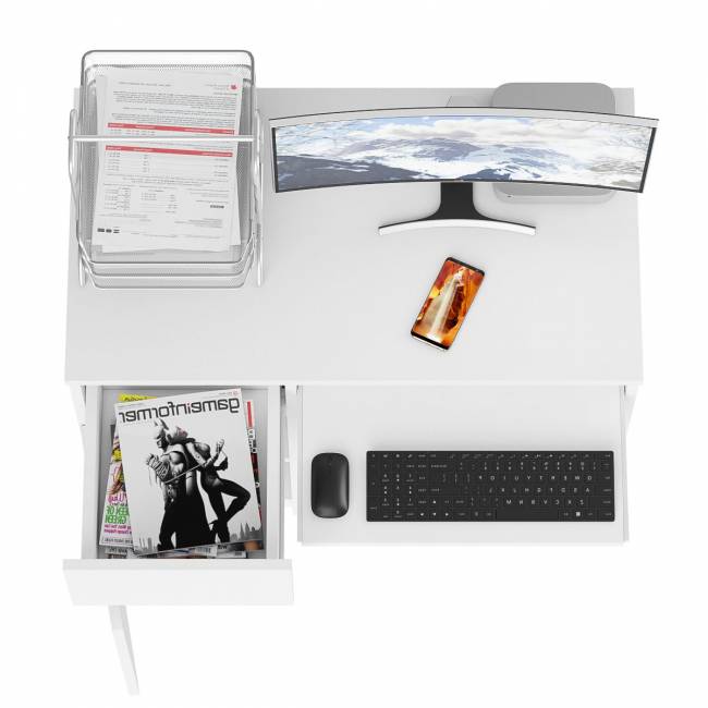 Стол компьютерный Мори МС-1 левый цвет белый Стол компьютерный Мори МС-1 левый цвет белый