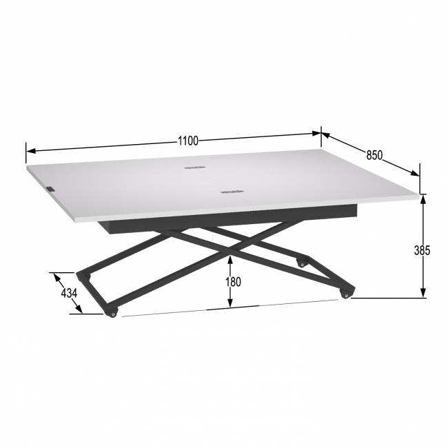 Стол универсальный трансформируемый АНДРЭ Loft ЛДСП белый/чёрный Стол универсальный трансформируемый АНДРЭ Loft ЛДСП белый/чёрный