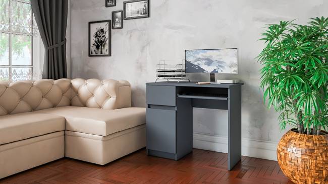 Стол компьютерный Мори МС-1 левый цвет графит