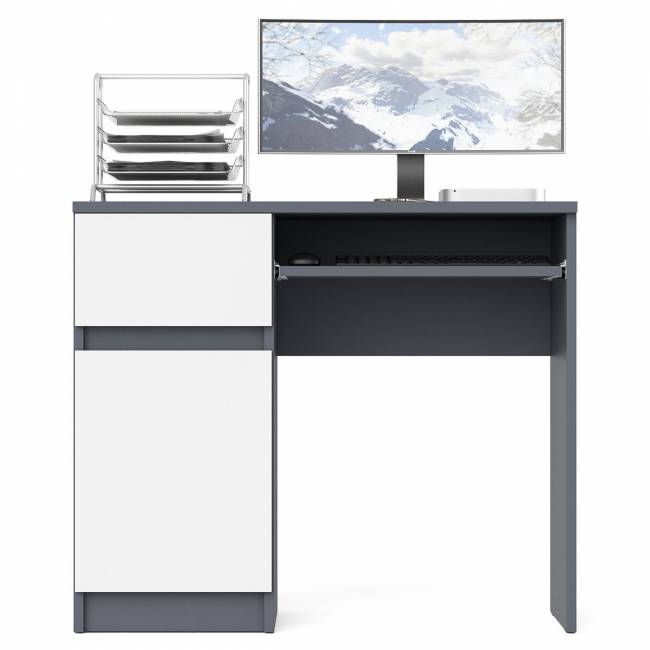 Стол компьютерный Мори МС-1 левый цвет графит/белый Стол компьютерный Мори МС-1 левый цвет графит/белый