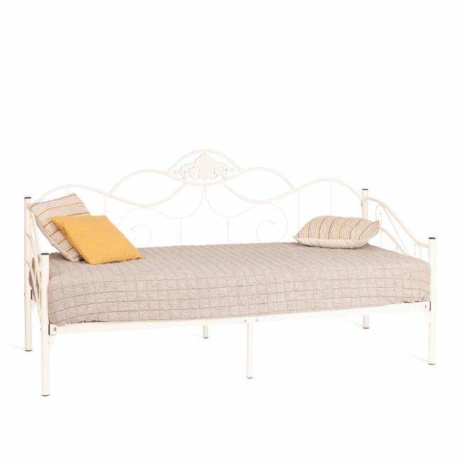 Кровать Federica (mod. AT-881) дерево гевея/металл, 90*200 см (Day bed), Белый (butter white) Белый (butter white) дерево гевея/металл