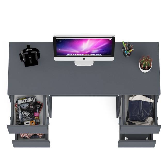 Компьютерный стол с двумя тумбами Мори МС-2 цвет графит