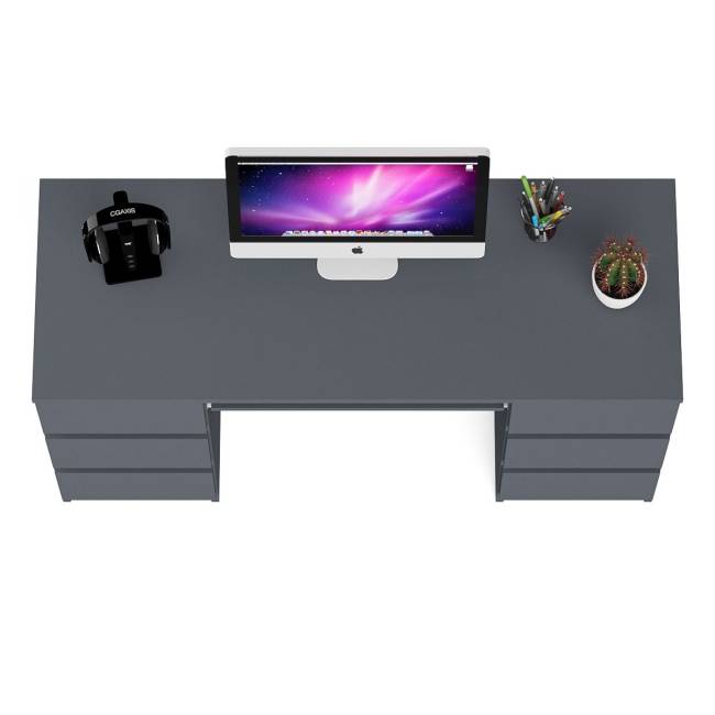 Компьютерный стол с двумя тумбами Мори МС-2 цвет графит