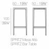 Стол пластиковый барный Spritz Basic бронзовый 500x500x1000 мм