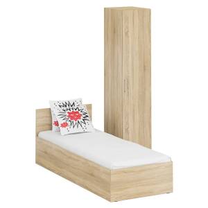 Кровать односпальная 800 с пеналом Стандарт цвет дуб сонома