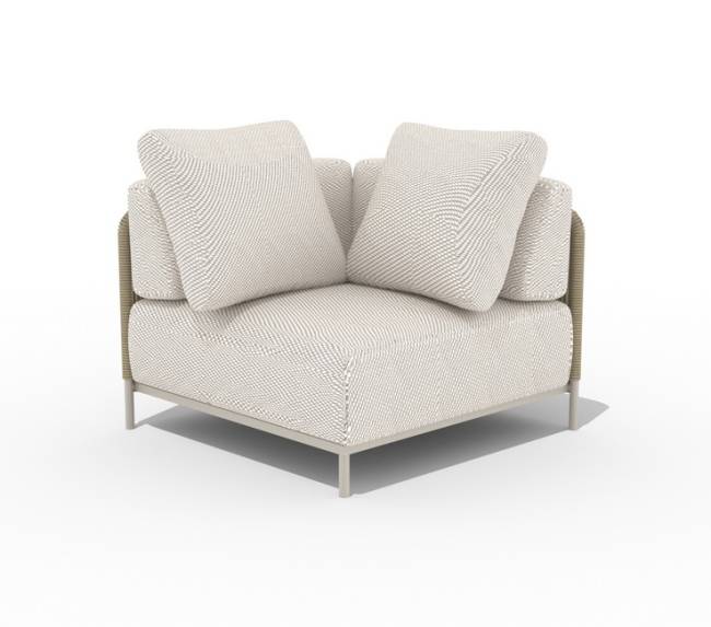 "Мальдивы" трансформирующаяся лаунж-зона из искусственного ротанга, цвет соломенный