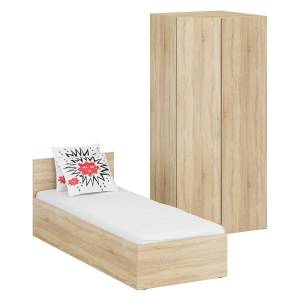 Кровать односпальная 800 с угловым шкафом Стандарт цвет дуб сонома