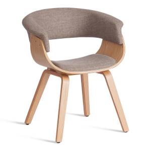 Стул VIMTA (mod.8021) дерево / ткань, 69х56х77 см, натуральный/бежевый, Aimcasa 5 береза, серый дерево / ткань