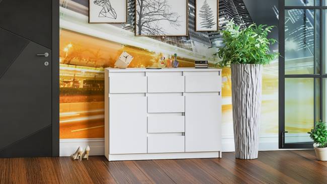 Комод с ящиками и дверками Мори МК1200.4 цвет белый Комод с ящиками и дверками Мори МК1200.4 цвет белый