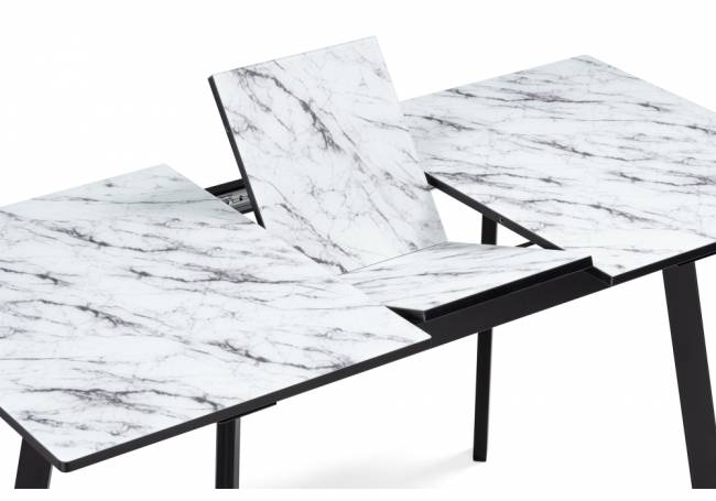 Агни 110(140)х68х76 мрамор белый / черный матовый