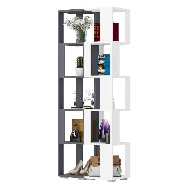 Комплект их 2-х стеллажей цвет графит/белый Комплект их 2-х стеллажей цвет графит/белый