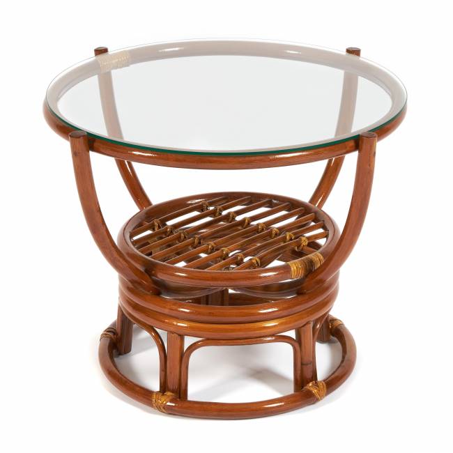 Столик журнальный со стеклом "BENOA" 5005 Pecan (коричневый) Pecan (орех)