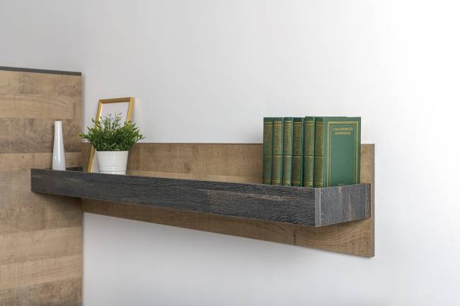 Две тумбы для аппаратуры с двумя навесными полками Трувор цвет дуб гранж песочный/интра