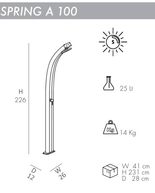 Душ солнечный Spring A 100 120х260х2260 мм